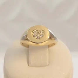 Anel Base Coração Cravejado (n6)