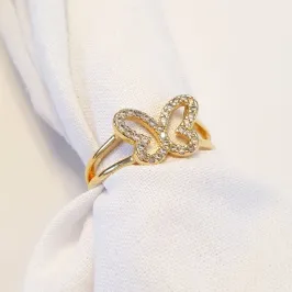 Anel Borboleta Cravejada Vazada (n18)