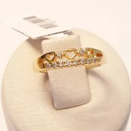 Anel Falange Coração Cravejado Abaixo (n7)