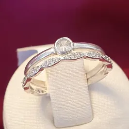 Anel Ponto de Luz e Círculos Cravejados (n17)