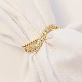 Anel Quadrado Fake Fio Cravejado (n14)