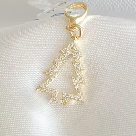 Berloque Árvore de Natal Vazado Cravejado