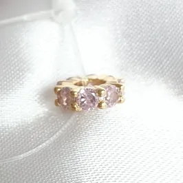 Berloque Zircônias Rosa Claro