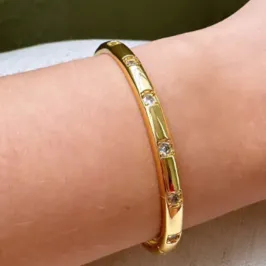 Bracelete Liso Zircônias