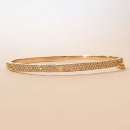 Bracelete V 3 Fileiras Cravejadas