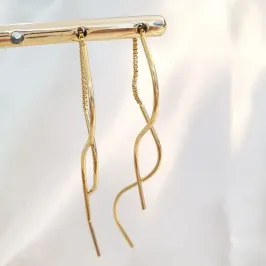 Brinco Agulha 2 Palitos Ondulados