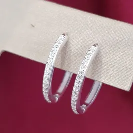 Brinco Argola Grande Cravejada P