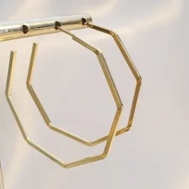 Brinco Argola Octagonal 3,5cm