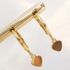 Brinco Argolinha Coração Chapinha