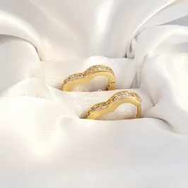 Brinco Argolinha Coração Cravejado G