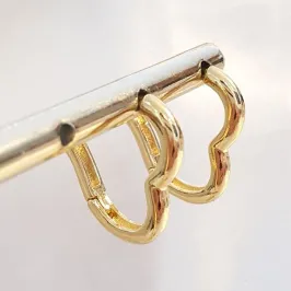 Brinco Argolinha Coração Liso G