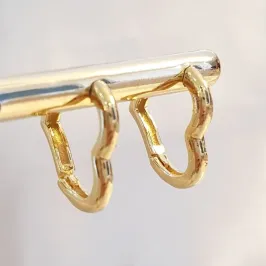 Brinco Argolinha Coração Liso P