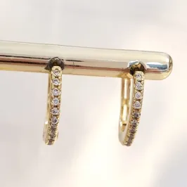 Brinco Argolinha Cravejada Fina G