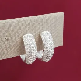 Brinco Argolinha Cravejada Grossa G