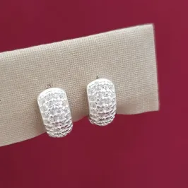 Brinco Argolinha Cravejada Grossa P