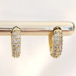 Brinco Argolinha Duplo Cravejado PP