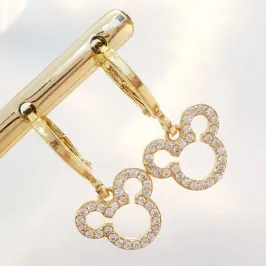 Brinco Argolinha Mickey Cravejado