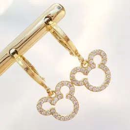 Brinco Argolinha Mickey Cravejado