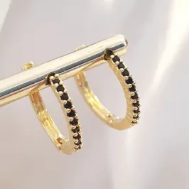 Brinco Argolinha Preta G