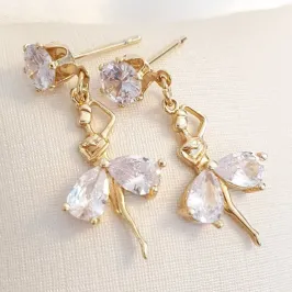 Brinco Bailarina Zircônias