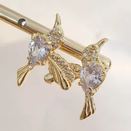 Brinco Beija-Flor Zircônia