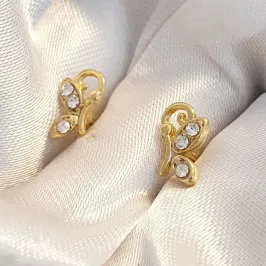 Brinco Borboleta de Lado Cravejada