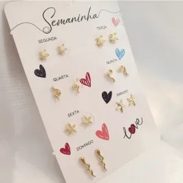 Brinco Cartela Semaninha (Modelo 1)