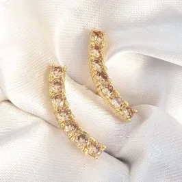 Brinco Ear Cuff Zircônias Marrons