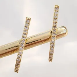 Brinco Ear Hook Fio Cravejado