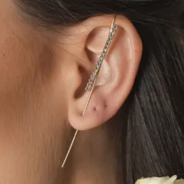 Brinco Ear Wrap Crawler Fio Cravejado