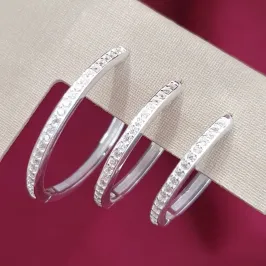 Brinco Trio Argola Grande Cravejada