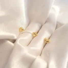 Brinco Trio Lua Estrela Coração