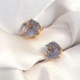 Brinco Zircônia Roxa