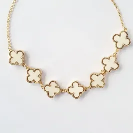 Colar 7 Trevos Off White (choker)