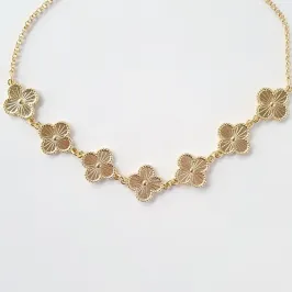 Colar 7 Trevos Ouro (choker)