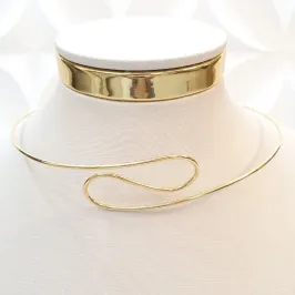 Colar Aro Fio Orgânico Ondulado (choker)