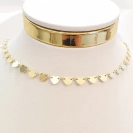 Colar Chapinhas Corações 35cm (+5)