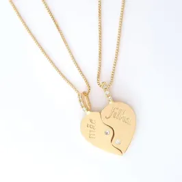 Colar Coração Mãe e Filha (2 colares)