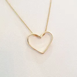 Colar Coração Vazado M 45cm (+5)