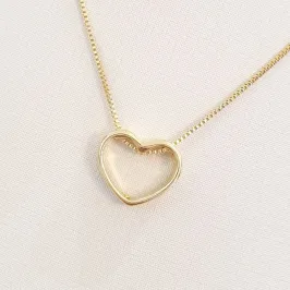 Colar Coração Vazado P 45cm (+5)