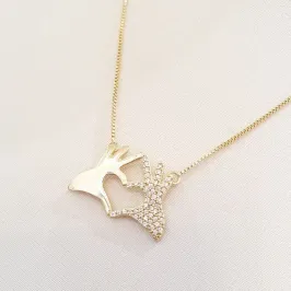 Colar Duas Mãos Coração