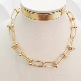 Colar Elos Cadeado 35cm (+5)