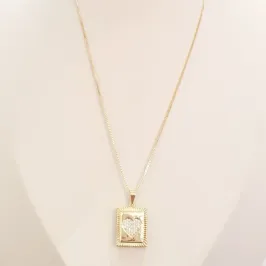 Colar Envelope Coração Cravejado