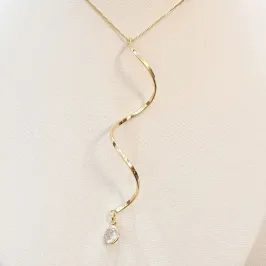 Colar Fio Enrolado Ponto de Luz 45cm