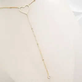 Colar Gravata Coração Ponto Luz