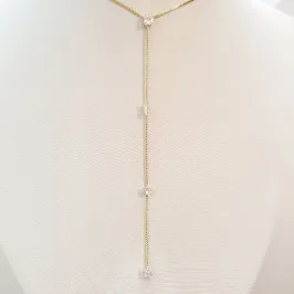 Colar Gravatinha Zircônias Formatos