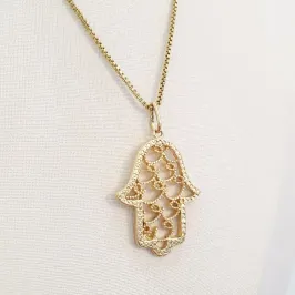 Colar Hamsá (Mão de Fátima)