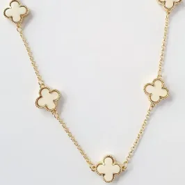 Colar Longo 7 Trevos Off White