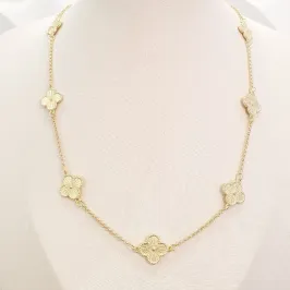 Colar Longo 7 Trevos Ouro