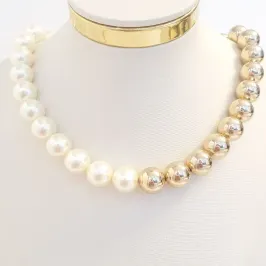 Colar Max Esferas e Pérolas 1,3cm